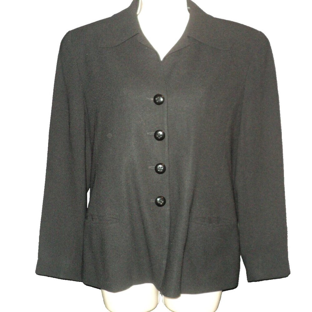 Linda Allard Ellen Tracy Vintage Jacket Blazer Size 8 Front Buttoned Long Sleeve
